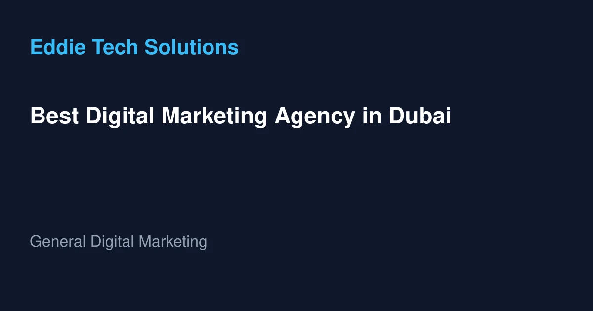 Best Digital Marketing Agency in Dubai