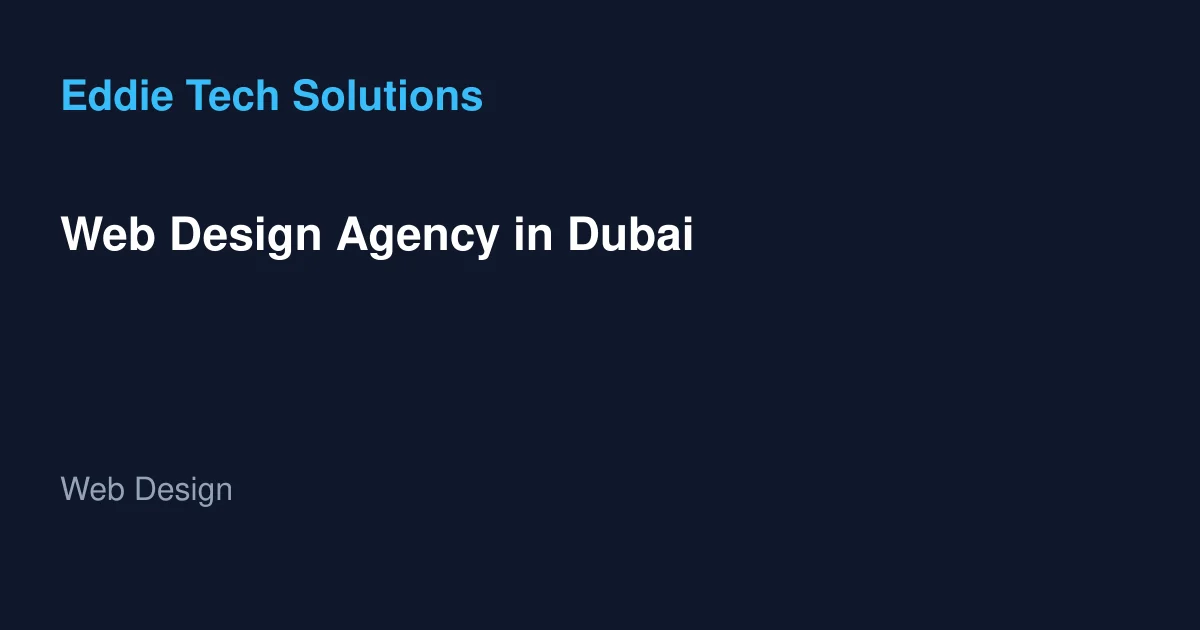 Web Design Agency in Dubai