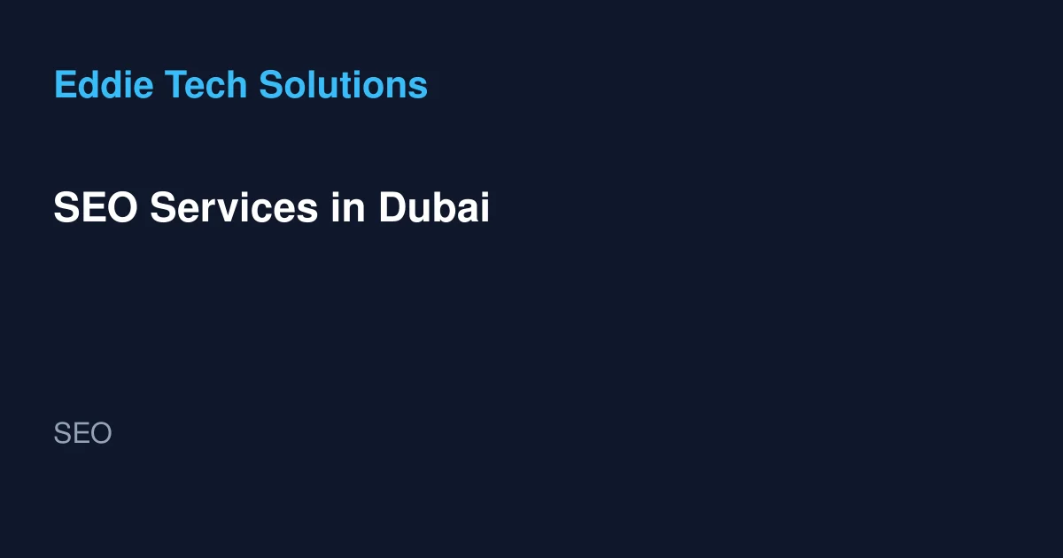 SEO Services in Dubai