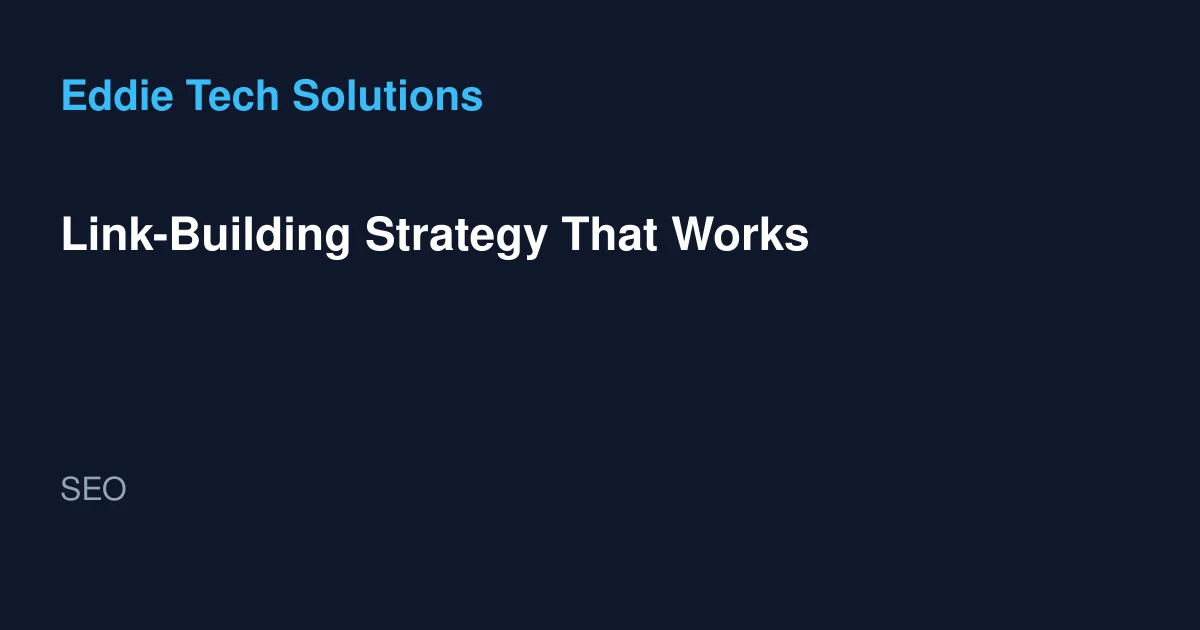 Link-Building Strategy That Works