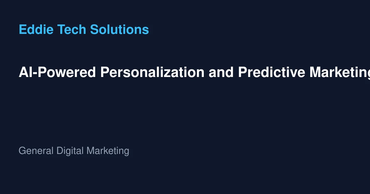 AI-Powered Personalization and Predictive Marketing-Transforming Digital Strategies in Dubai